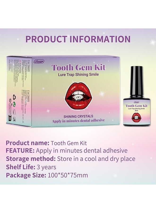LUNOON DIY Tooth Gem Kit – 120 Sparkling Crystals for Teeth, Fashionable Tooth Jewelry Starter Kit, Professional Teeth Gems Kit for Personal Style - Image 2
